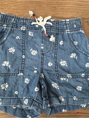 Members Mark Girls Blue Floral Shorts Size 6/6X | Woven Summer Shorts